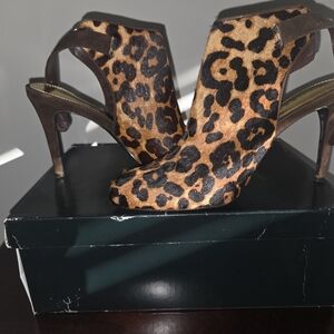 Ralph Lauren Brown Leopard Heeled Boots